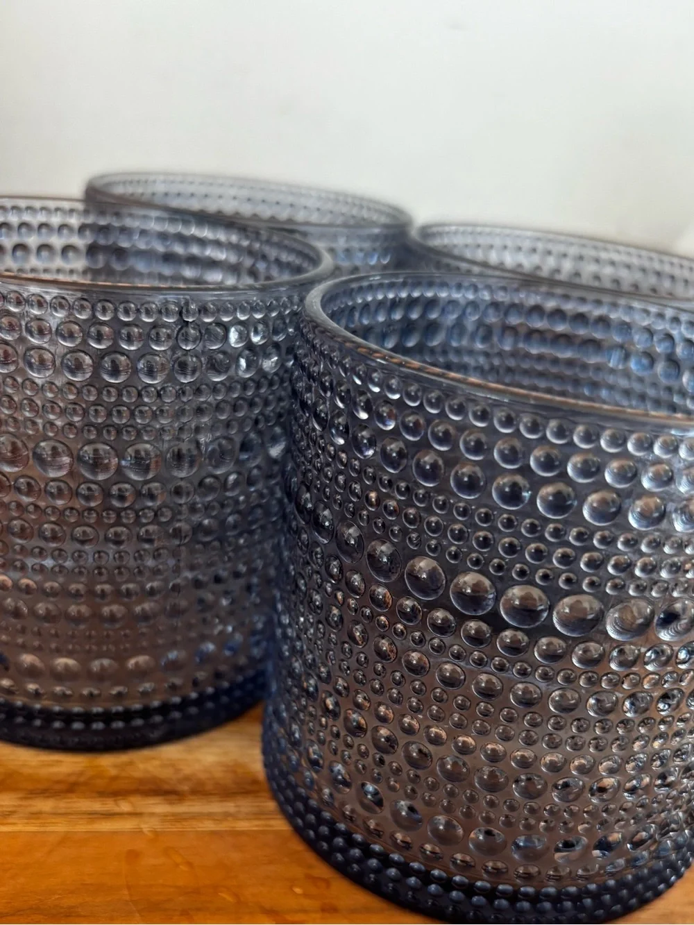 Blue Textured Glass Tumbler Set - 4 Pack